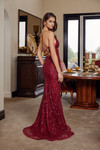 Nox Anabel C1836 Beaded Tulle Peaked Neck Sleeveless Gown
