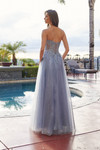 Nox Anabel C1843 Mesh Sequin Embellishment Peaked Neck Gown