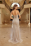 Nox Anabel C1844 Beaded Tulle Peaked Neck Strapless Gown