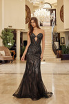Nox Anabel C1848 Tulle Fully Beaded Keyhole Strapless Gown