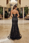 Nox Anabel C1848 Tulle Fully Beaded Keyhole Strapless Gown