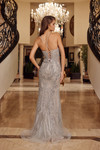 Nox Anabel C1849 Tulle Beaded Spaghetti Straps Fitted Gown