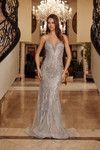 Nox Anabel C1849 Tulle Beaded Spaghetti Straps Fitted Gown