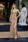 Nox Anabel D1765 Fully Sequined V-neckline Strapless Dress