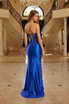Nox Anabel E1894 Glitter Satin Sheer Boned Strapless Gown