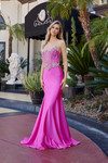 Nox Anabel E1901 Satin Sequin Embellished Strapless Gown