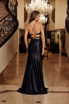 Nox Anabel E1904 Satin Sequin Spaghetti Straps V-neck Gown