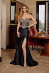 Nox Anabel E1910 Shiny Satin Sweetheart Neck Strapless Gown