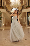 Nox Anabel F1726 Tulle Sequined Beaded Plunging V-neck Gown