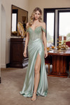 Nox Anabel F1727 Off Shoulder Straps Plunging V-neck Gown