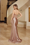 Nox Anabel F1730 Shiny Satin Scoop Neckline Strapless Gown