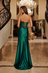Nox Anabel F1730 Shiny Satin Scoop Neckline Strapless Gown