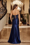 Nox Anabel F1730 Shiny Satin Scoop Neckline Strapless Gown