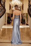 Nox Anabel F1730 Shiny Satin Scoop Neckline Strapless Gown