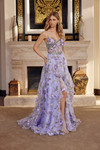 Nox Anabel G1783 Organza Sheer Boned Spaghetti Straps Gown