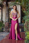 Nox Anabel G1788 Plunging V-Neckline Spaghetti Straps Gown