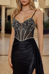 Nox Anabel G1788 Plunging V-Neckline Spaghetti Straps Gown
