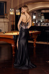 Nox Anabel G1789 Satin Embroidered Spaghetti Straps Gown