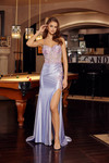 Nox Anabel G1789 Satin Embroidered Spaghetti Straps Gown