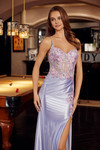 Nox Anabel G1789 Satin Embroidered Spaghetti Straps Gown