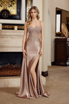 Nox Anabel G1794 Shiny Satin Beaded Top Sweetheart Gown