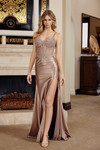 Nox Anabel G1794 Shiny Satin Beaded Top Sweetheart Gown
