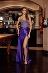 Nox Anabel G1794 Shiny Satin Beaded Top Sweetheart Gown