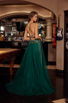 Nox Anabel G1795 Tulle Embroidered Plunging V-neck Gown