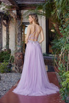 Nox Anabel G1795 Tulle Embroidered Plunging V-neck Gown