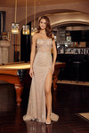 Nox Anabel G1796 Tulle Sequin Scoop Neck Strapless Dress