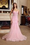 Nox Anabel H1874 Tulle Plunging Semi Sweetheart Prom Dress