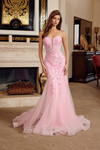 Nox Anabel H1874 Tulle Plunging Semi Sweetheart Prom Dress