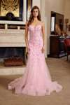 Nox Anabel H1874 Tulle Plunging Semi Sweetheart Prom Dress
