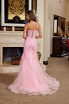 Nox Anabel H1874 Tulle Plunging Semi Sweetheart Prom Dress