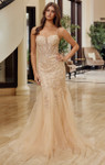 Nox Anabel H1874 Tulle Plunging Semi Sweetheart Prom Dress