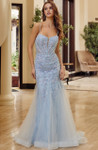 Nox Anabel H1874 Tulle Plunging Semi Sweetheart Prom Dress
