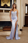 Nox Anabel H1876 Satin Embroidery Strapless V-neck Dress