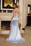 Nox Anabel H1876 Satin Embroidery Strapless V-neck Dress