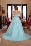 Nox Anabel H1881 Off Shoulder Plunging V-neckline Ball Gown