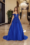 Nox Anabel H1881 Off Shoulder Plunging V-neckline Ball Gown