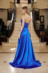 Nox Anabel K1735 Shiny Satin Sweetheart Pleated Across Gown