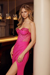 Nox Anabel K1736 Stretch Satin Beaded Semi Sweetheart Gown