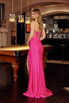 Nox Anabel K1736 Stretch Satin Beaded Semi Sweetheart Gown