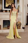 Nox Anabel K1736 Stretch Satin Beaded Semi Sweetheart Gown