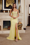 Nox Anabel K1736 Stretch Satin Beaded Semi Sweetheart Gown