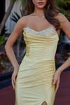 Nox Anabel M1756 Shiny Satin Semi Sweetheart Strapless Gown