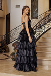 Nox Anabel N1762 Sequined Scoop Neck Spaghetti Straps Gown