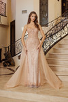 Nox Anabel N1763 Tulle Fully Beaded Spaghetti Straps Gown