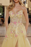Nox Anabel Q1773 Tulle Embroidery Plunging V-neckline Gown