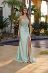 Nox Anabel R1811 Shiny Satin Sweetheart Neck Strapless Gown